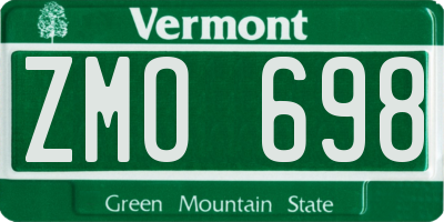 VT license plate ZMO698