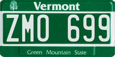VT license plate ZMO699