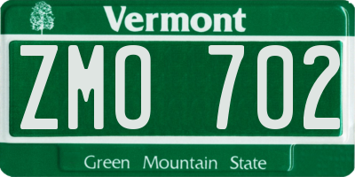 VT license plate ZMO702