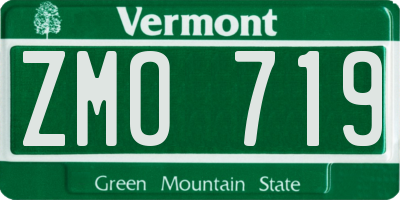 VT license plate ZMO719