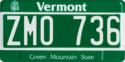 VT license plate ZMO736