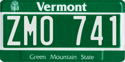 VT license plate ZMO741