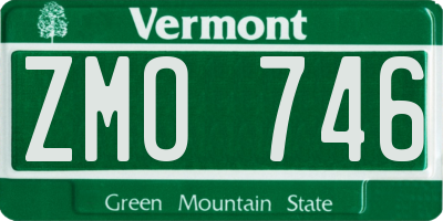 VT license plate ZMO746