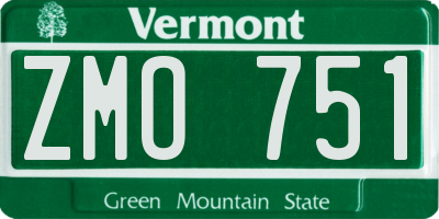 VT license plate ZMO751