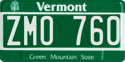 VT license plate ZMO760