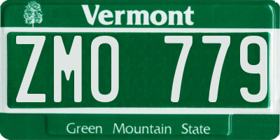 VT license plate ZMO779
