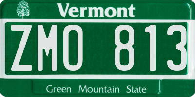 VT license plate ZMO813