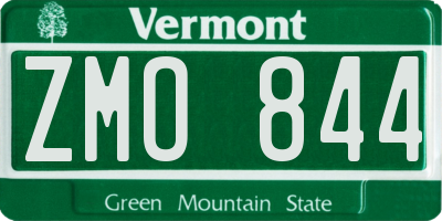VT license plate ZMO844