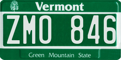 VT license plate ZMO846