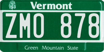 VT license plate ZMO878