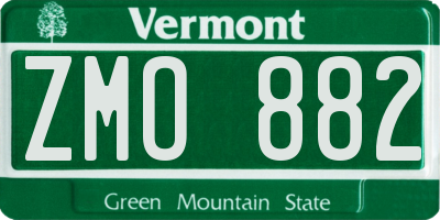 VT license plate ZMO882