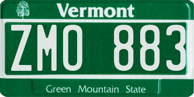 VT license plate ZMO883
