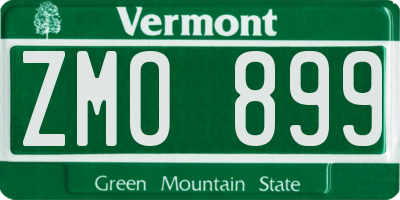 VT license plate ZMO899