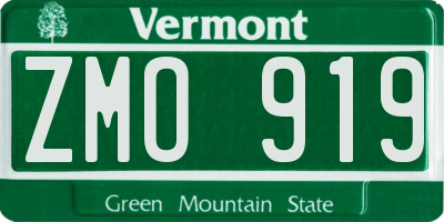 VT license plate ZMO919