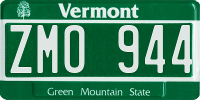 VT license plate ZMO944