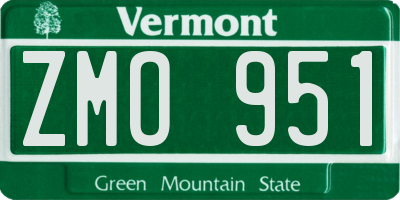VT license plate ZMO951