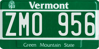 VT license plate ZMO956