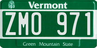 VT license plate ZMO971
