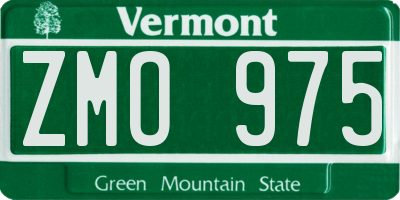 VT license plate ZMO975