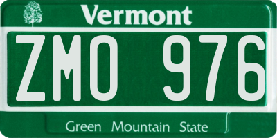 VT license plate ZMO976