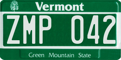 VT license plate ZMP042