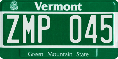 VT license plate ZMP045
