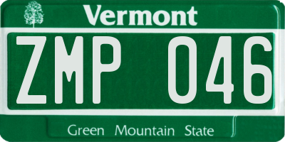 VT license plate ZMP046