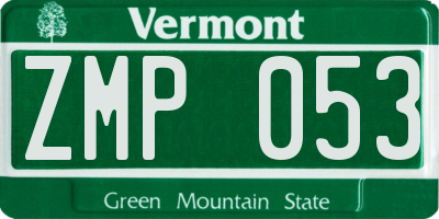 VT license plate ZMP053