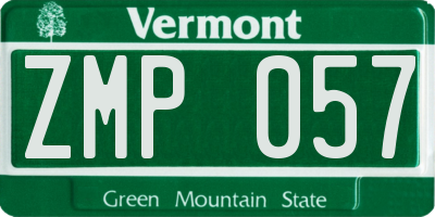 VT license plate ZMP057