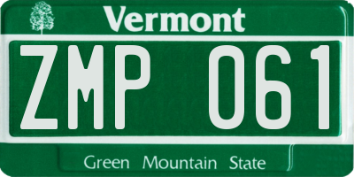 VT license plate ZMP061