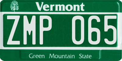 VT license plate ZMP065