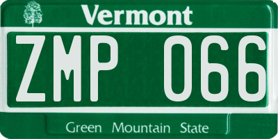 VT license plate ZMP066