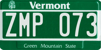 VT license plate ZMP073