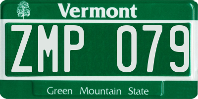 VT license plate ZMP079