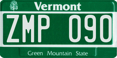 VT license plate ZMP090