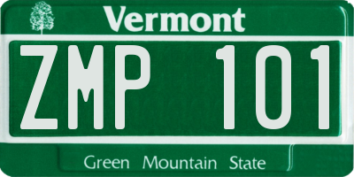 VT license plate ZMP101