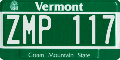VT license plate ZMP117