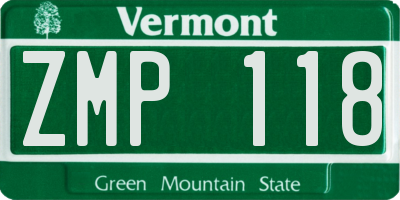 VT license plate ZMP118