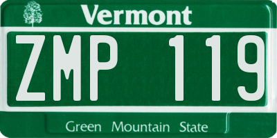 VT license plate ZMP119