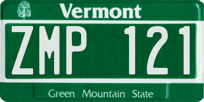 VT license plate ZMP121