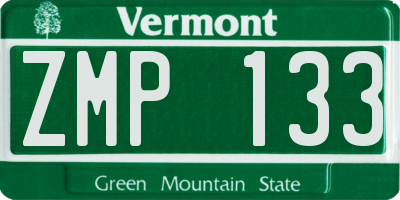 VT license plate ZMP133