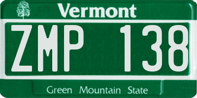 VT license plate ZMP138