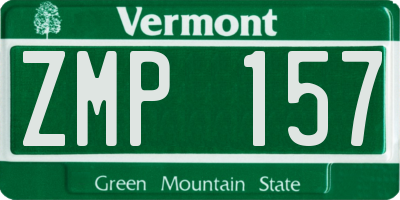VT license plate ZMP157