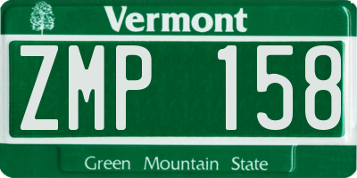 VT license plate ZMP158