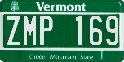 VT license plate ZMP169