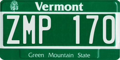 VT license plate ZMP170