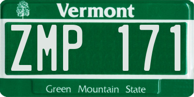 VT license plate ZMP171