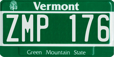 VT license plate ZMP176