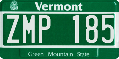 VT license plate ZMP185