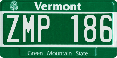 VT license plate ZMP186
